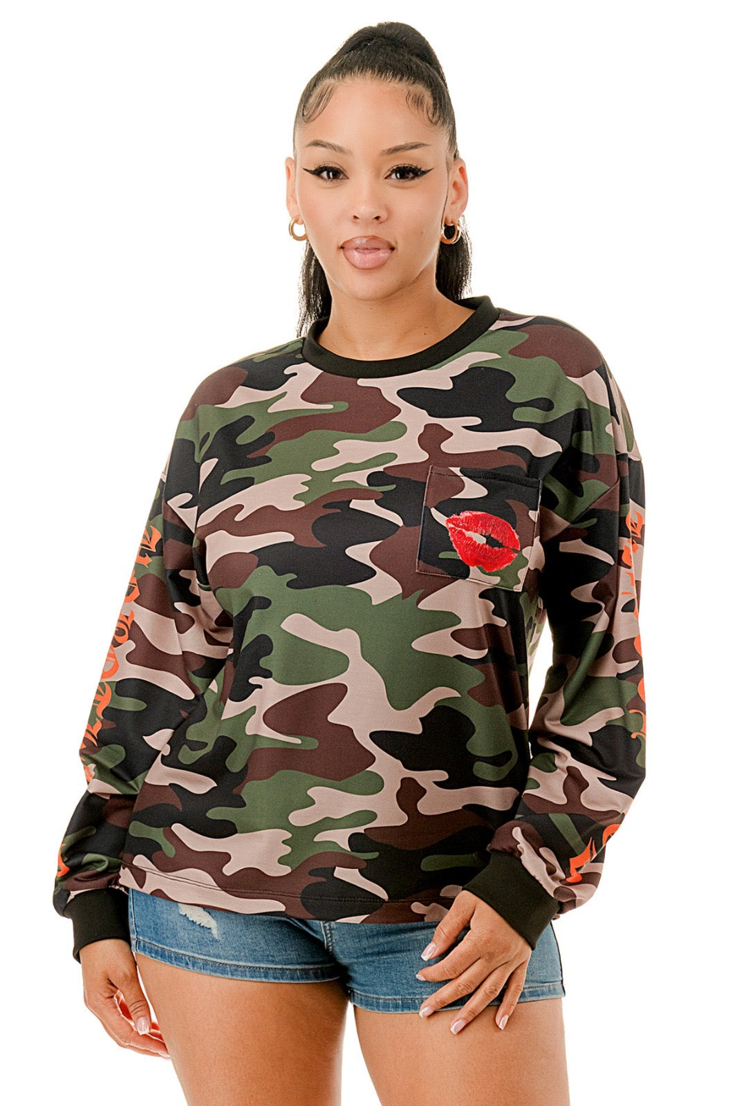 HER Camo Unbothered Top
