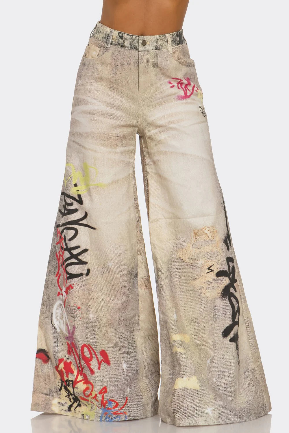 HER Graffiti Wide Leg Jeans