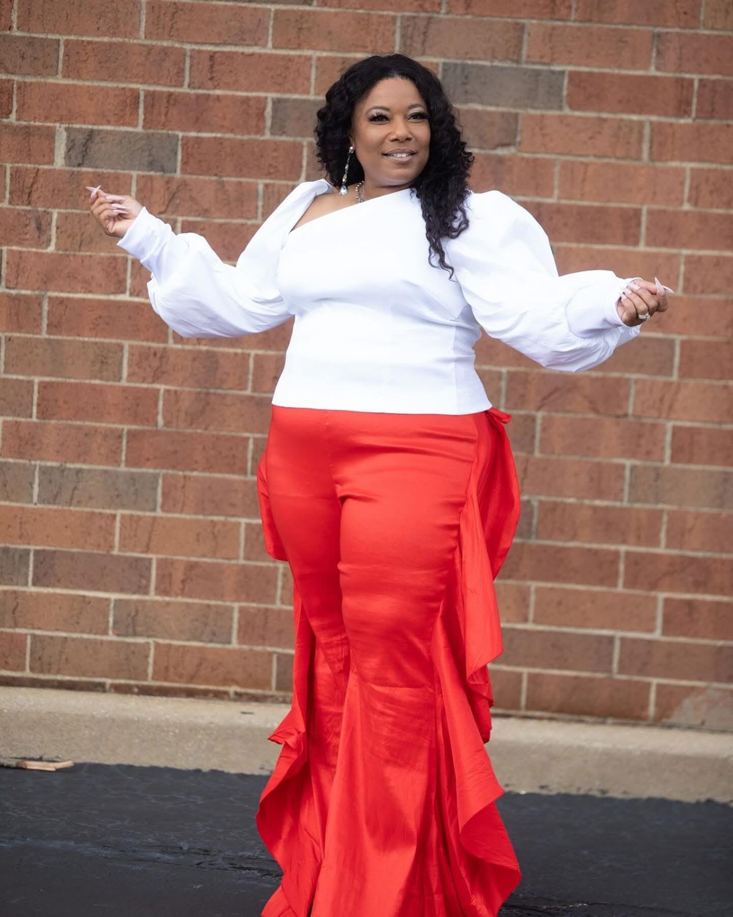 HER Red Ruffle Pants