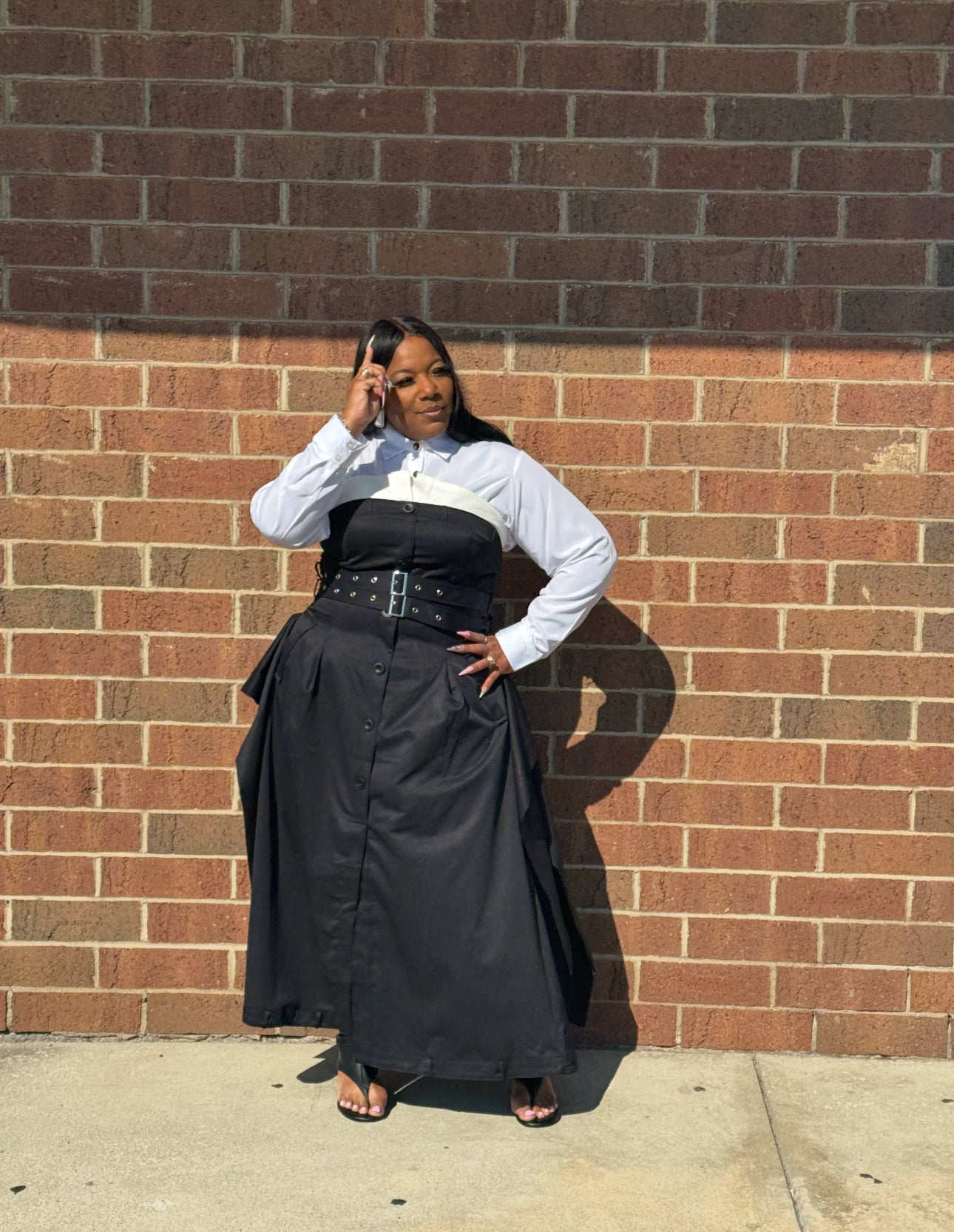 HER Black and White Tuxedo Dress