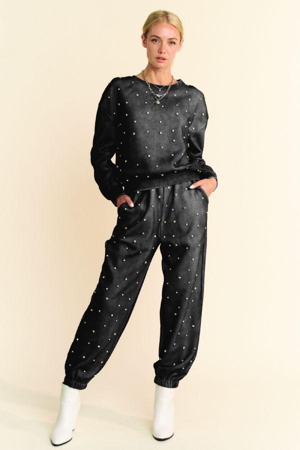 HER Black and Bling Jogger Set