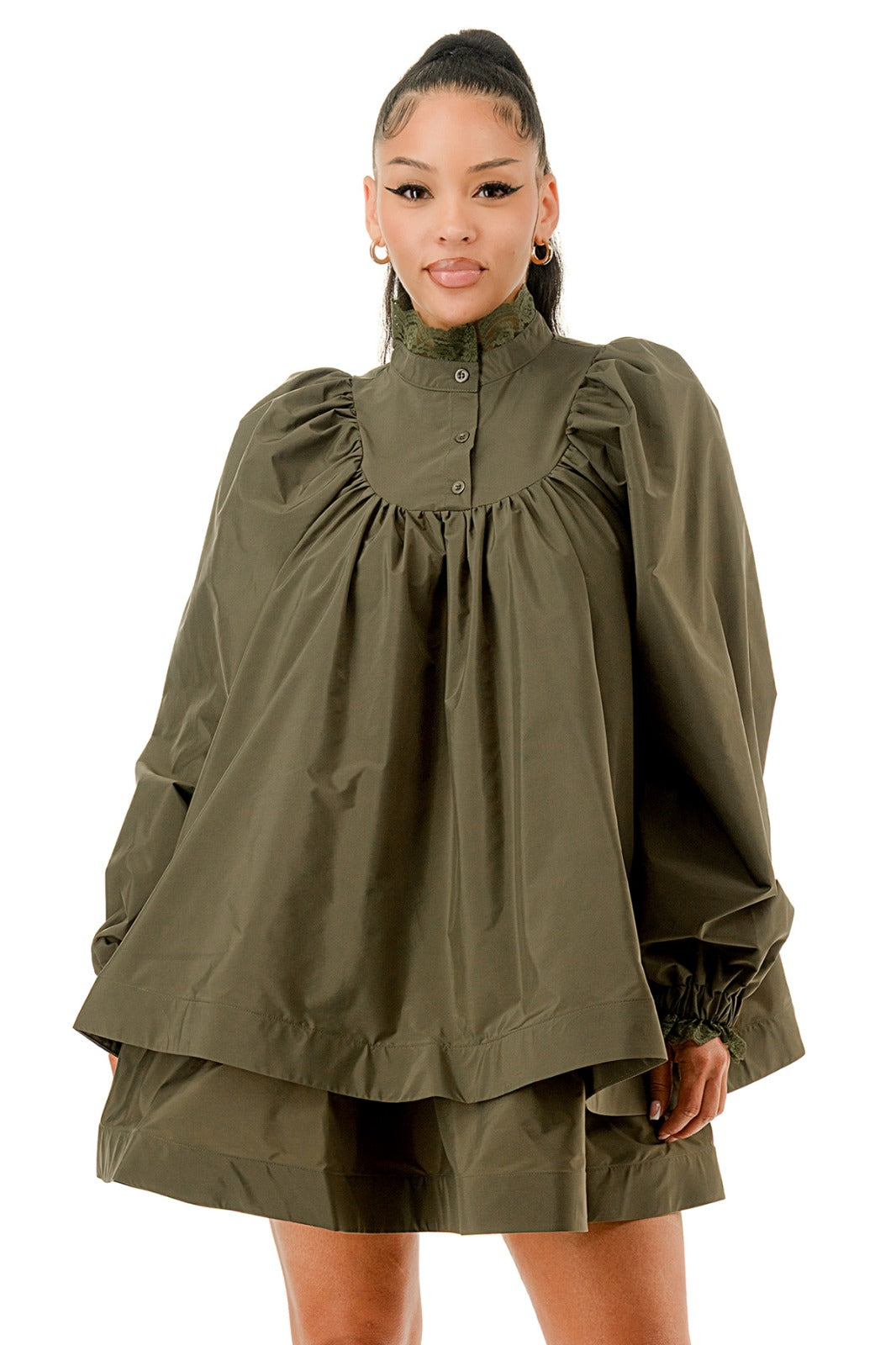 HER Olive Baby Doll Dress/Top