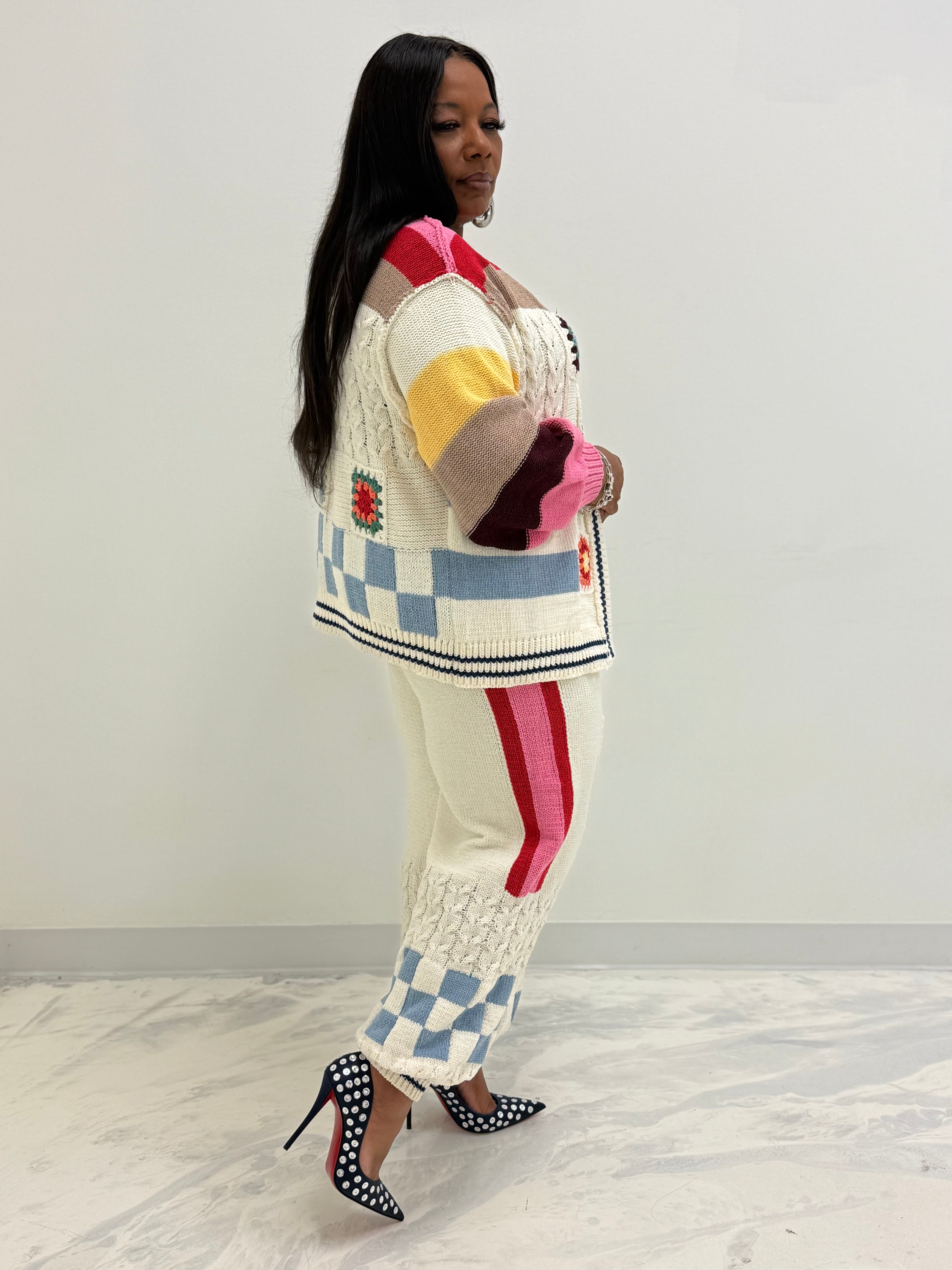 HER Oversized Knit Multi Colored Pants