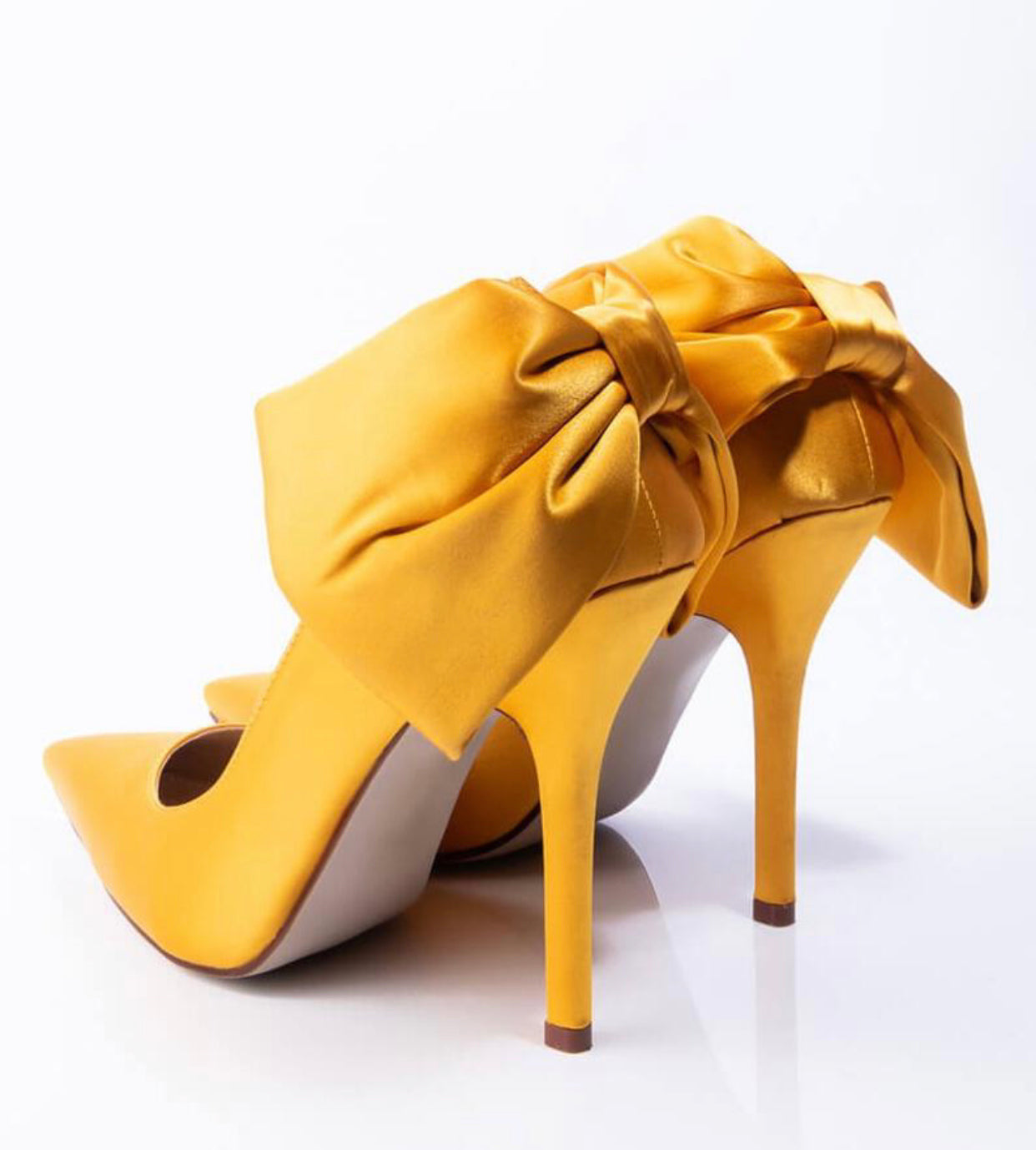 HER Sunflower Gold Satin Pump with Bow