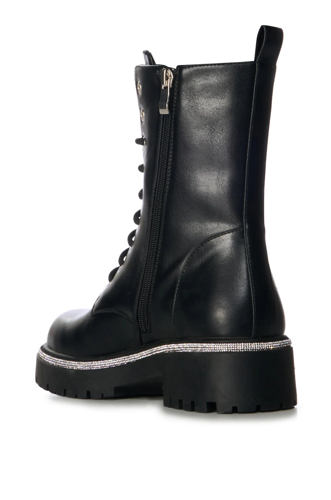 HER Black Crystal/RhinestoneCombat Boot
