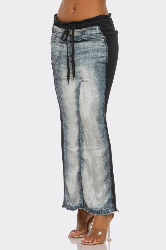 HER Denim & Black Skirt