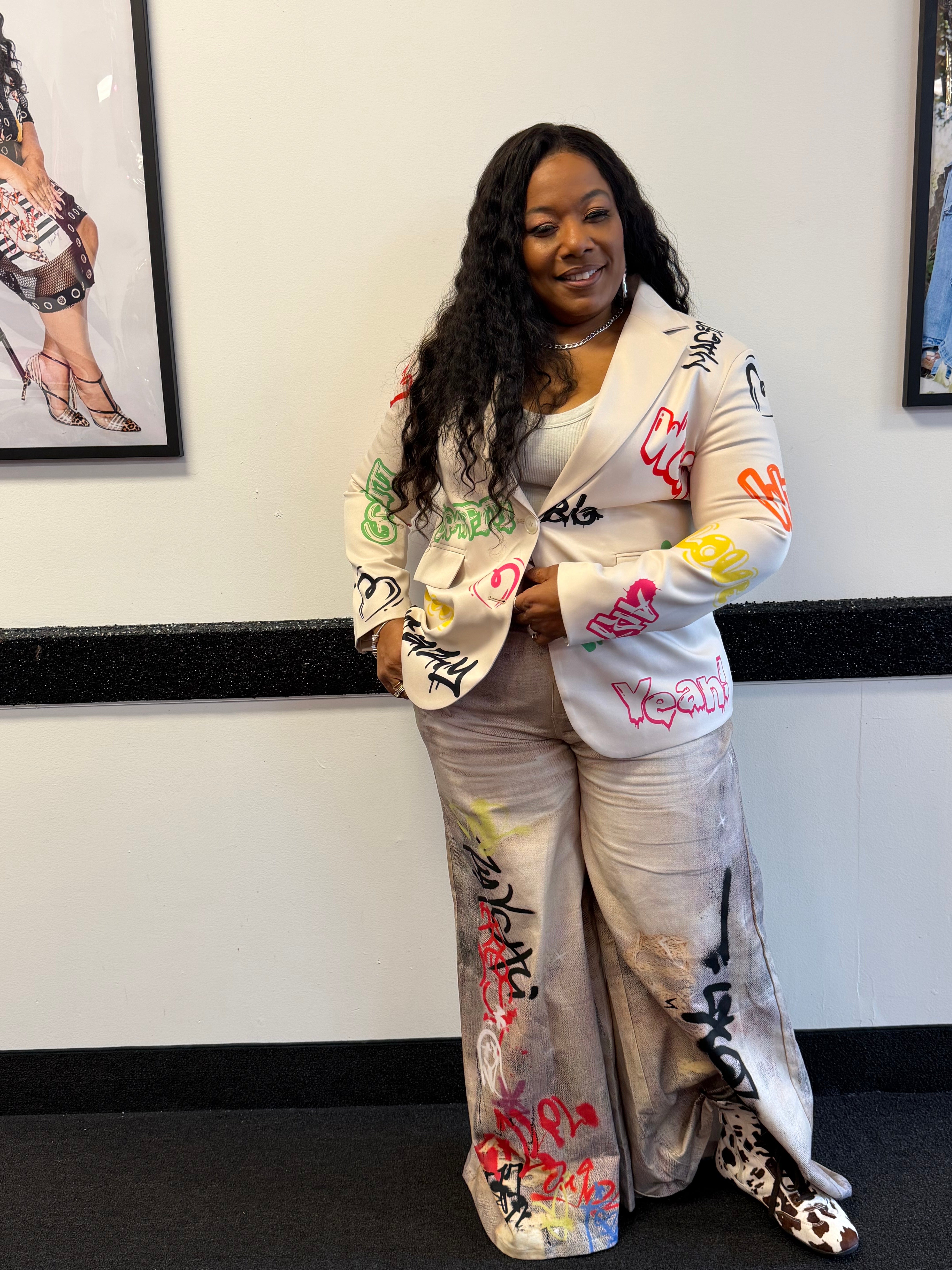 HER Graffiti Wide Leg Jeans