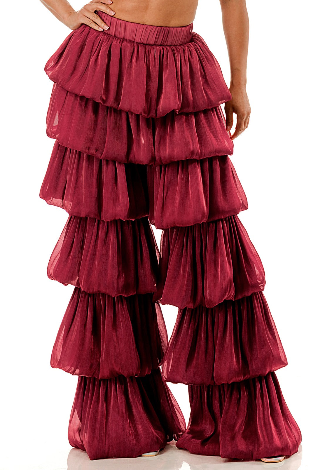 HER Burgundy Tiered Pants
