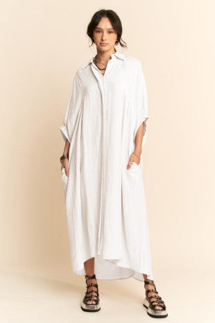 HER Ivory Oversized Shirt Dress