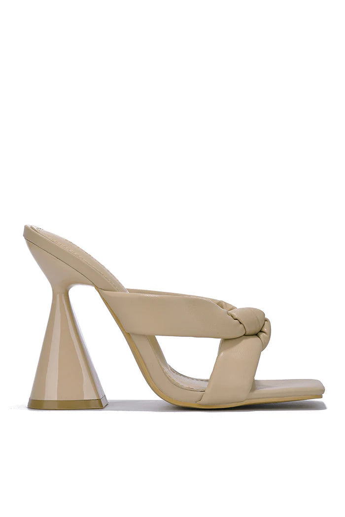 HER Beige Odd Shaped Block Heel Sandal