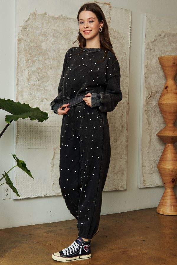 HER Black and Bling Jogger Set