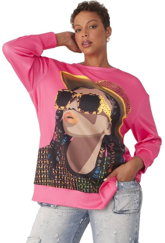 HER Swag Sweatshirt | Fuschia