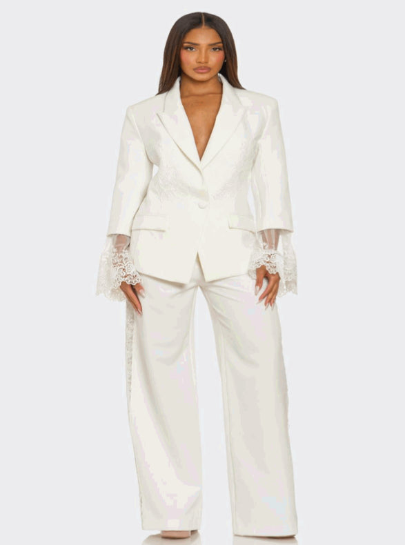HER Ivory Lace Suit