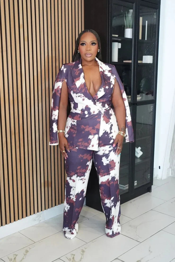 HER Cow Print Power Suit
