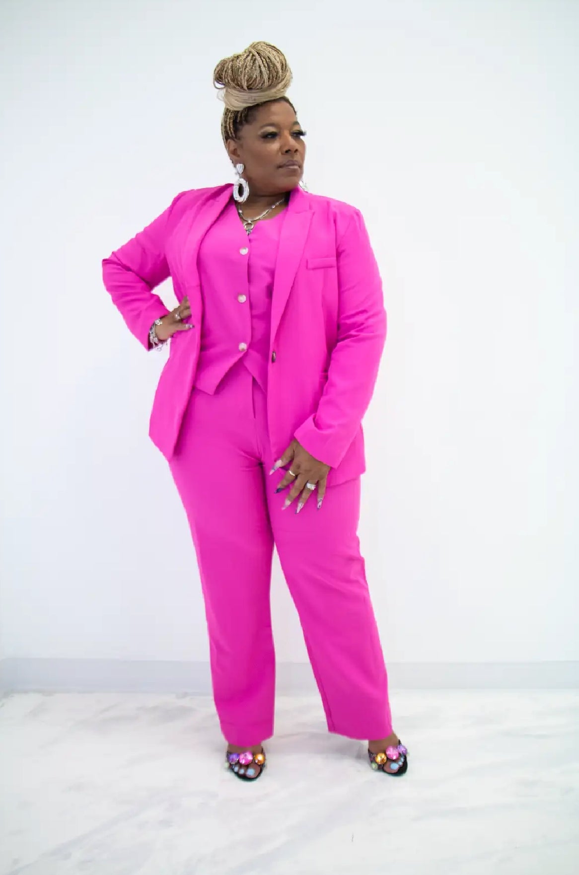 HER Pink Three Piece Suit