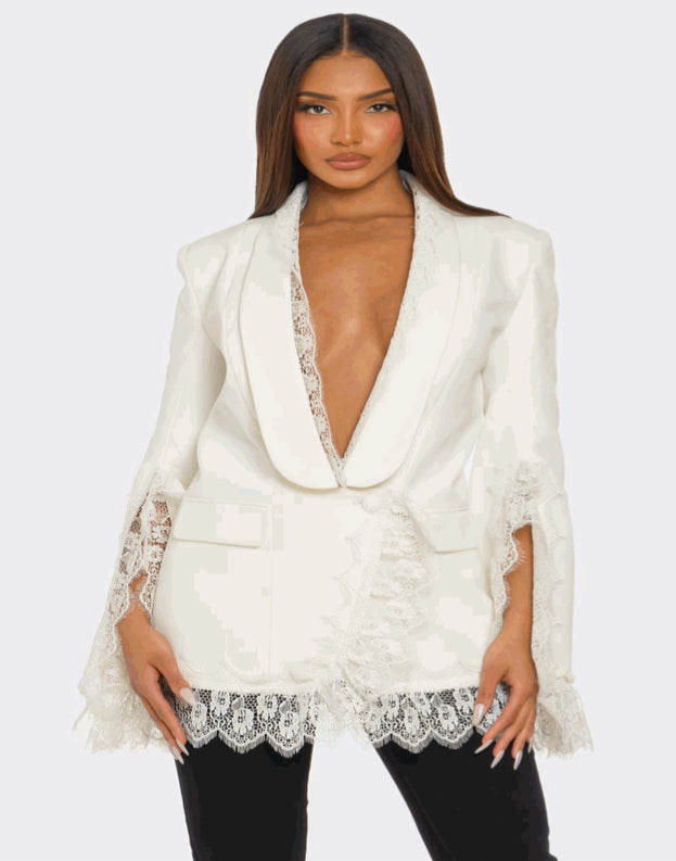 HER Ivory Lace Blazer