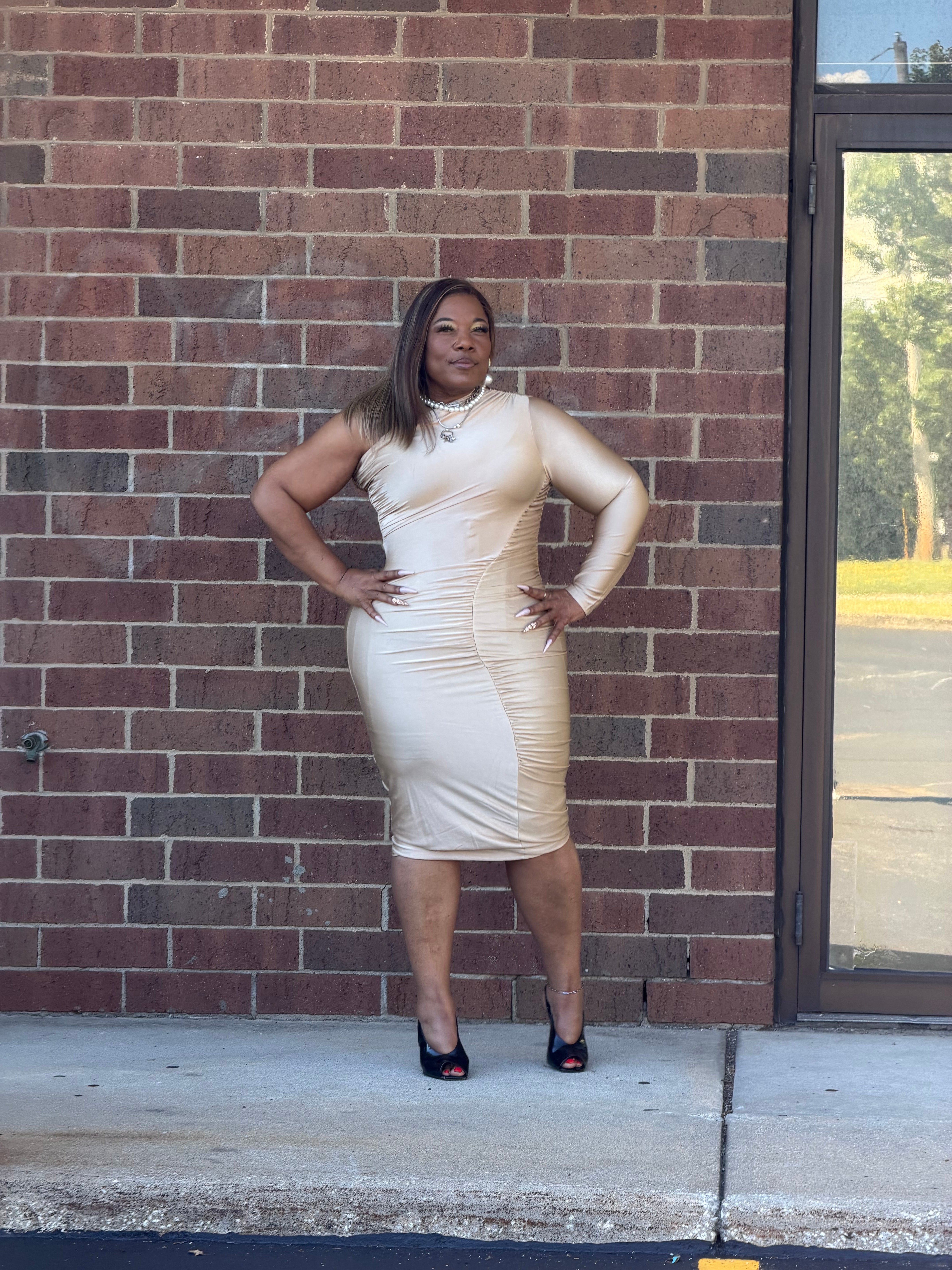Her Tan Body Dress