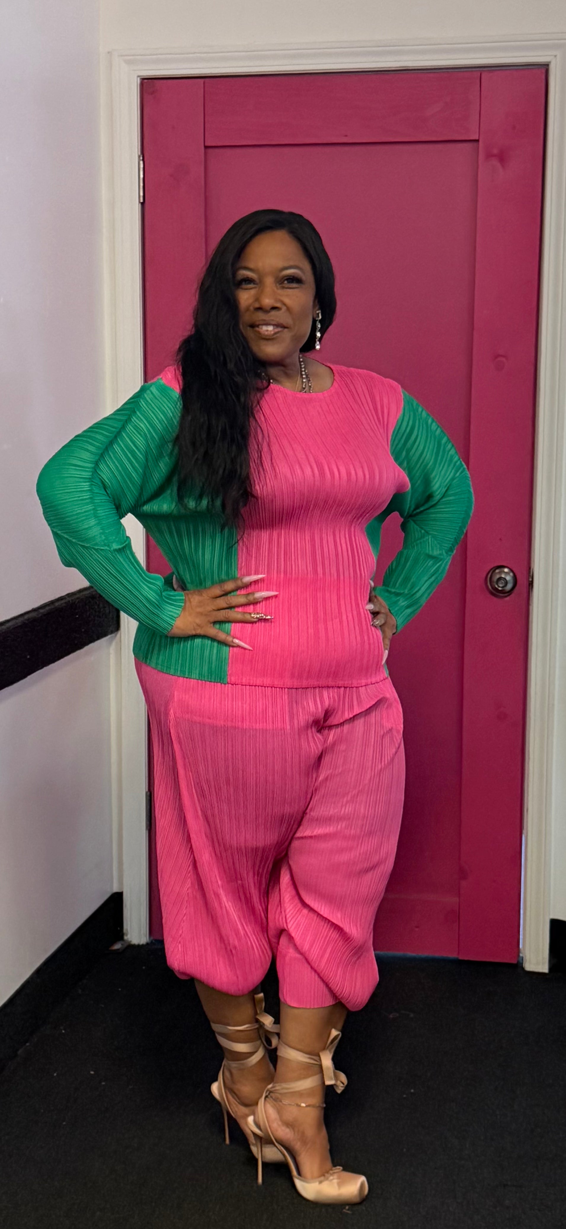 Her Pink and Green 2 Piece Set