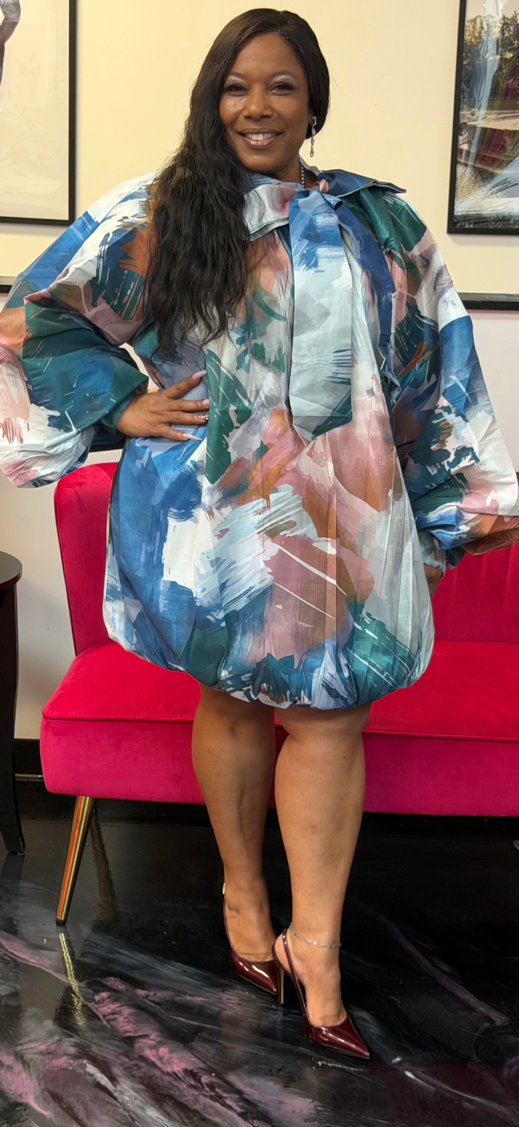 Her Blue Bubble Dress