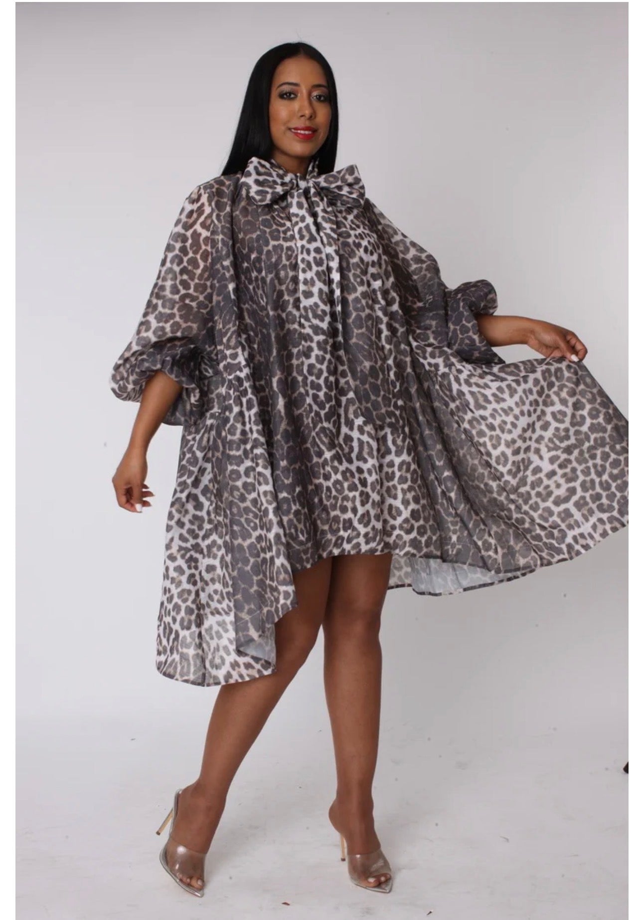 Her Animal Print High Low Dress